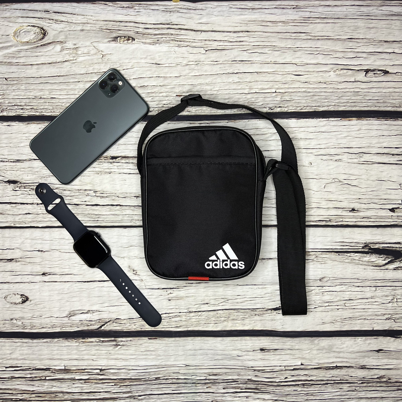 Маленька спортивна сумка через плече Адідас Adidas чорна, фото 1