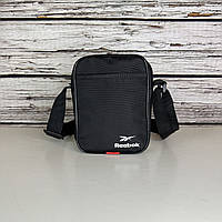 Барсетка Reebok/ Мужская спортивная сумка через плечо Рибок / Сумка Reebok черного цвета