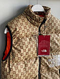 Чоловічий жилет Gucci vs The North Face M1833 бежевий, фото 2