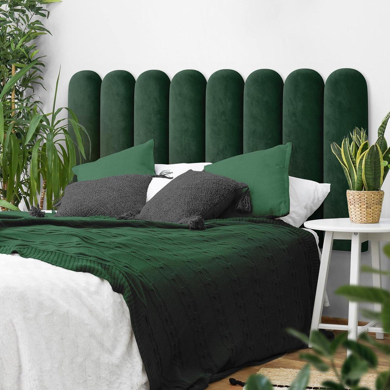 Стінова панель декоративна Muralo велюр 30x60x4 см Зелений (0216amz)