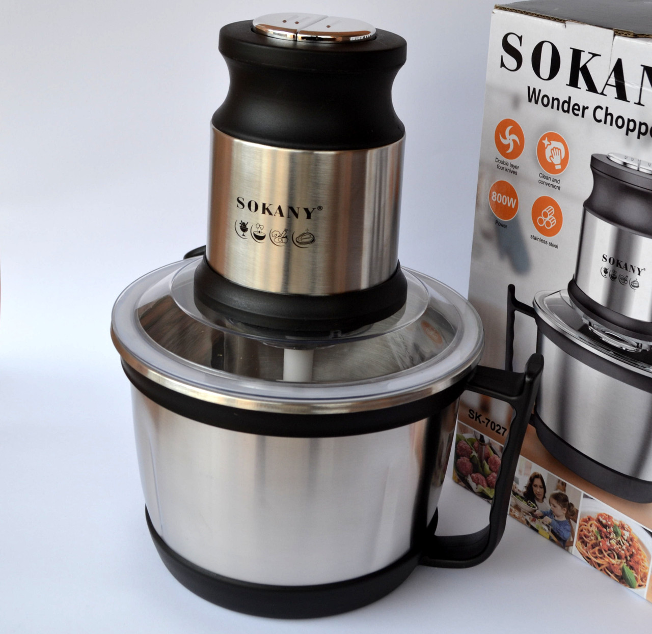 Блендер-подрібнювач Sokany 3 л (800 Вт)
