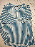 Кофта рубашка жіноча батал 56-58р. блакитна, фото 4