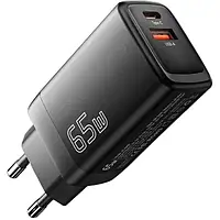 Адаптер питания для телефона Essager Ruiy 65W GaN Charger-Dual Ports Travel Charger C + A Black