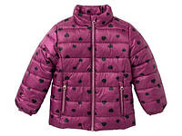 Куртка осіння-весняна демісезонна для дівчинки малинова в сердечки Lupilu, дутик, розмір 98