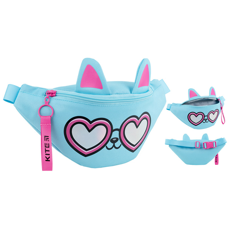Сумка-бананка Kite дитина Sunny Cat K24-2577-1 27x15x6.5 бірюзовий, фото 1
