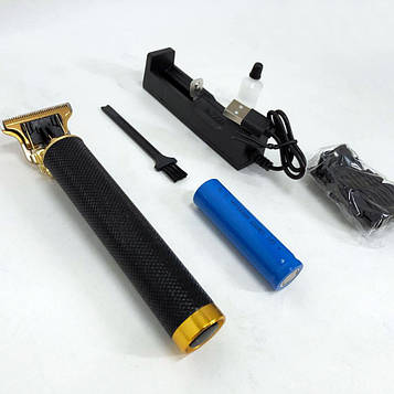 Акумуляторна машинка для стрижки волосся та бороди T9, 4 насадки (1.5, 2, 3, RC-751 4 мм)