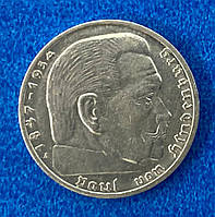 Монета Германии 2 рейхсмарки 1939 г. Гинденбург