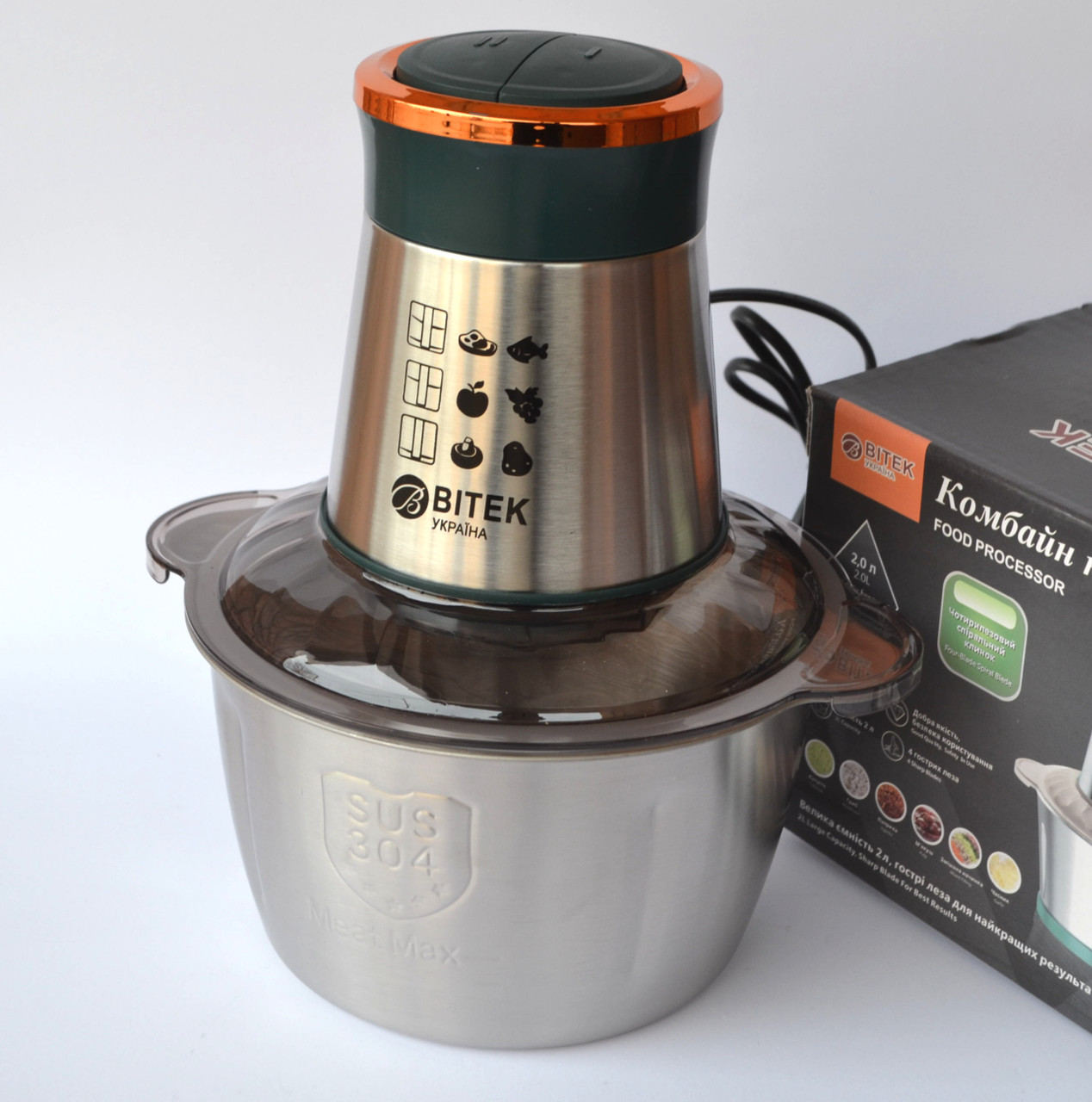 Блендер-подрібнювач 2 л (1000 Вт) BT-7019