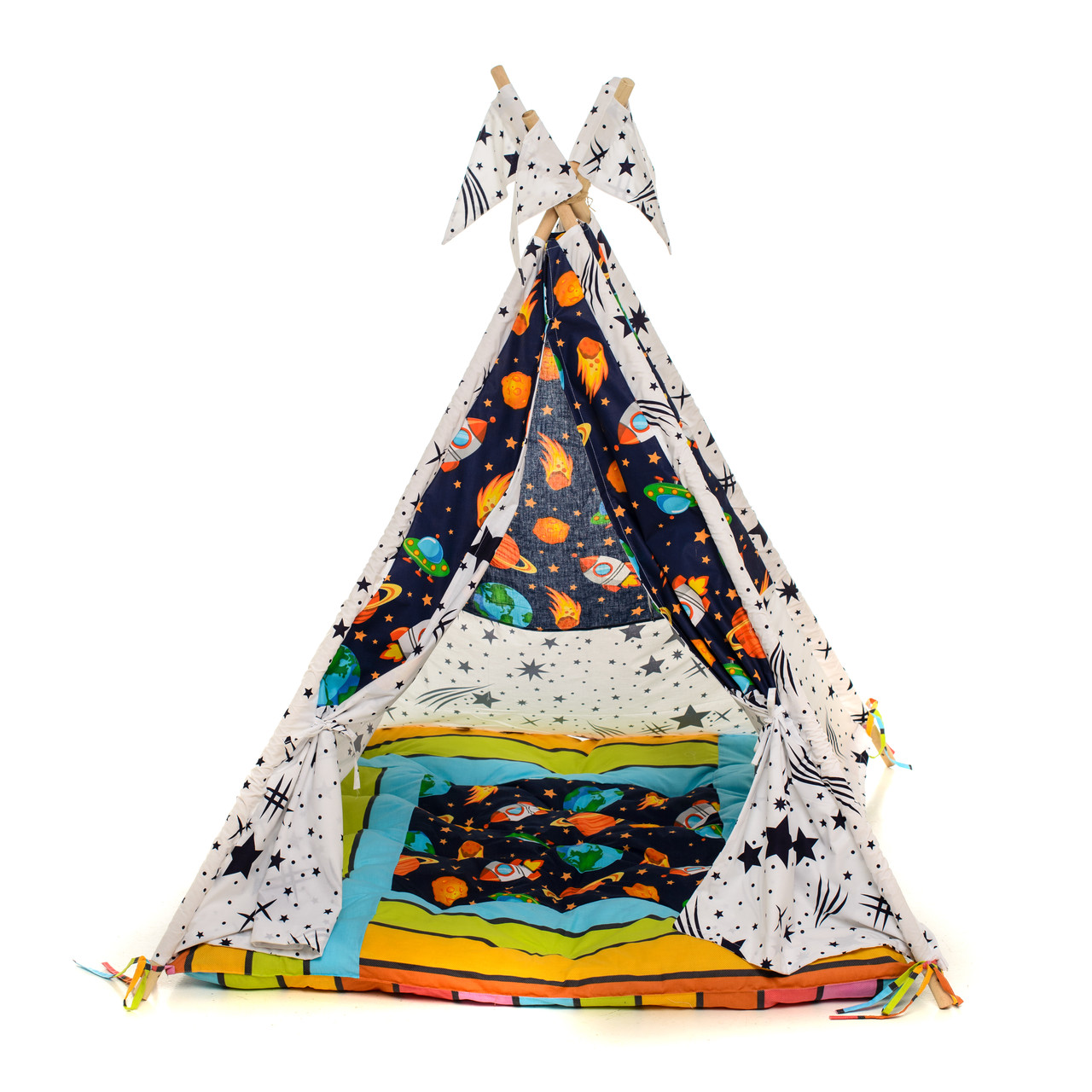 Вігвам дитячий ігровий намет "Зірки темний", фото 1