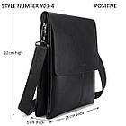 Чоловіча сумка з клапаном та довгим ремінцем 32*28 см зі штучної шкіри Kabir, фото 2