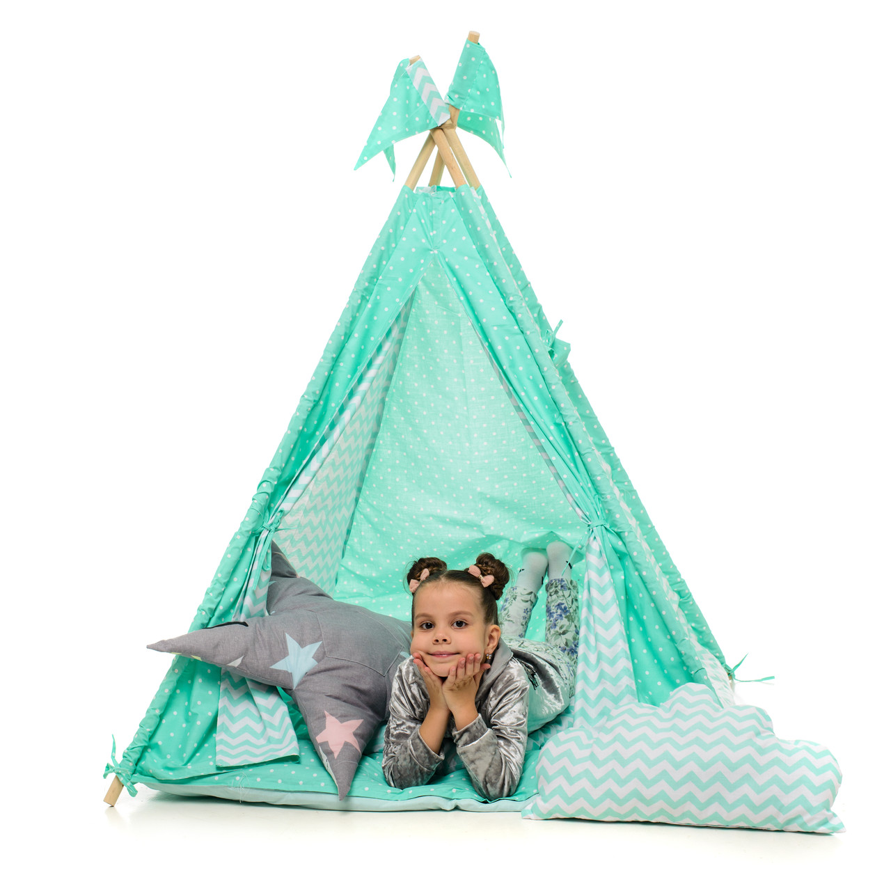 Вігвам дитячий ігровий намет вігвам "Бірюза", фото 1