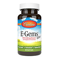 Витамин E 400 МЕ (268 мг) E-Gems Elite Carlson 60 желатиновых капсул PK, код: 7575203