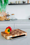 Торцева дошка з ясеню та дуба з гастроємністю 30х40 см, фото 4