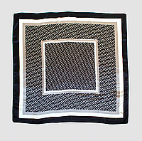 Женский платок серый,черный, легкий шарф, стильный шелковый платок на голову, брендовый платок 90 см