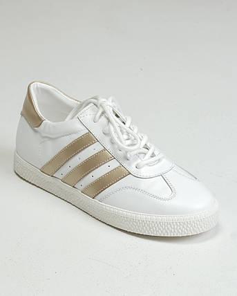 Кеди жіночі Krula 2014 36 білі із золотистою шкірою, фото 1