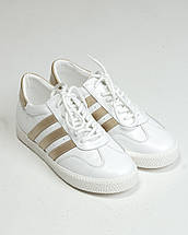 Кеди жіночі Krula 2014 36 білі із золотистою шкірою, фото 2