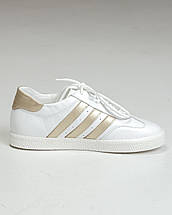 Кеди жіночі Krula 2014 36 білі із золотистою шкірою, фото 3