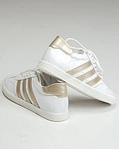 Кеди жіночі Krula 2014 36 білі із золотистою шкірою, фото 4