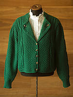 Зеленый шерстяной винтажный женский кардиган Sportalm, размер L, XL