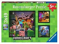 Ravensburger Майнкрафт 2D пазл для детей 3х49 деталей (7126470)