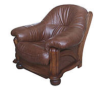 Классическое кресло Hammer / Хаммер - в натуральной коже, коричневое