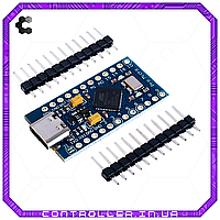 Микроконтроллер Arduino PRO Micro ATmega32u4 5В Tipe-C