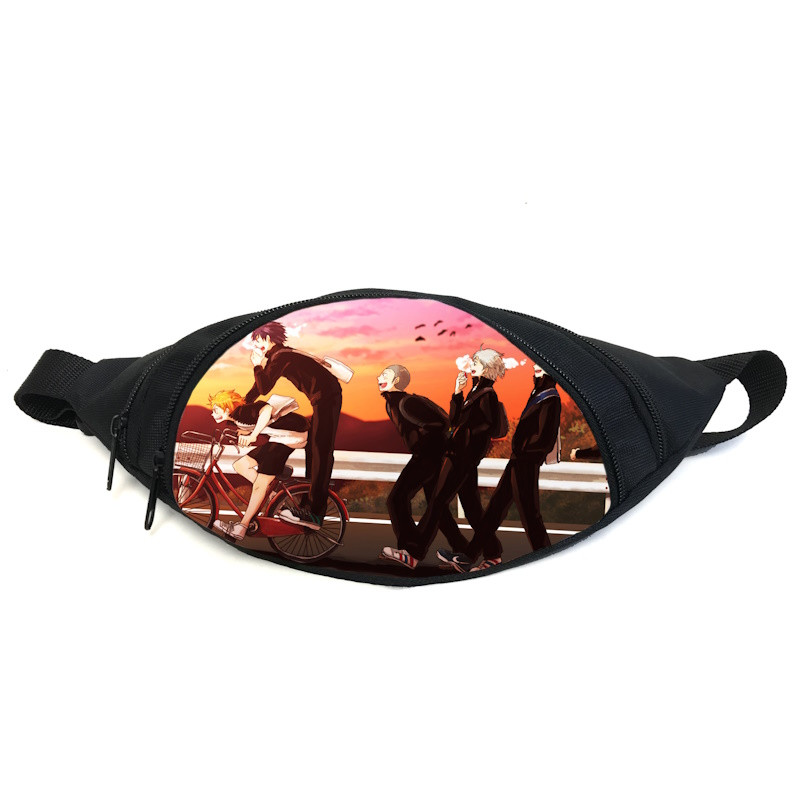 Поясна сумка бананка Волейбол хайкю Haikyuu (GB H 02) Gear Bag чорна
