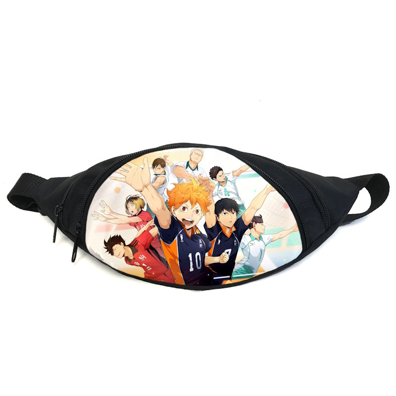 Поясна сумка бананка Волейбол хайкю Haikyuu (GB H 020) Gear Bag чорна