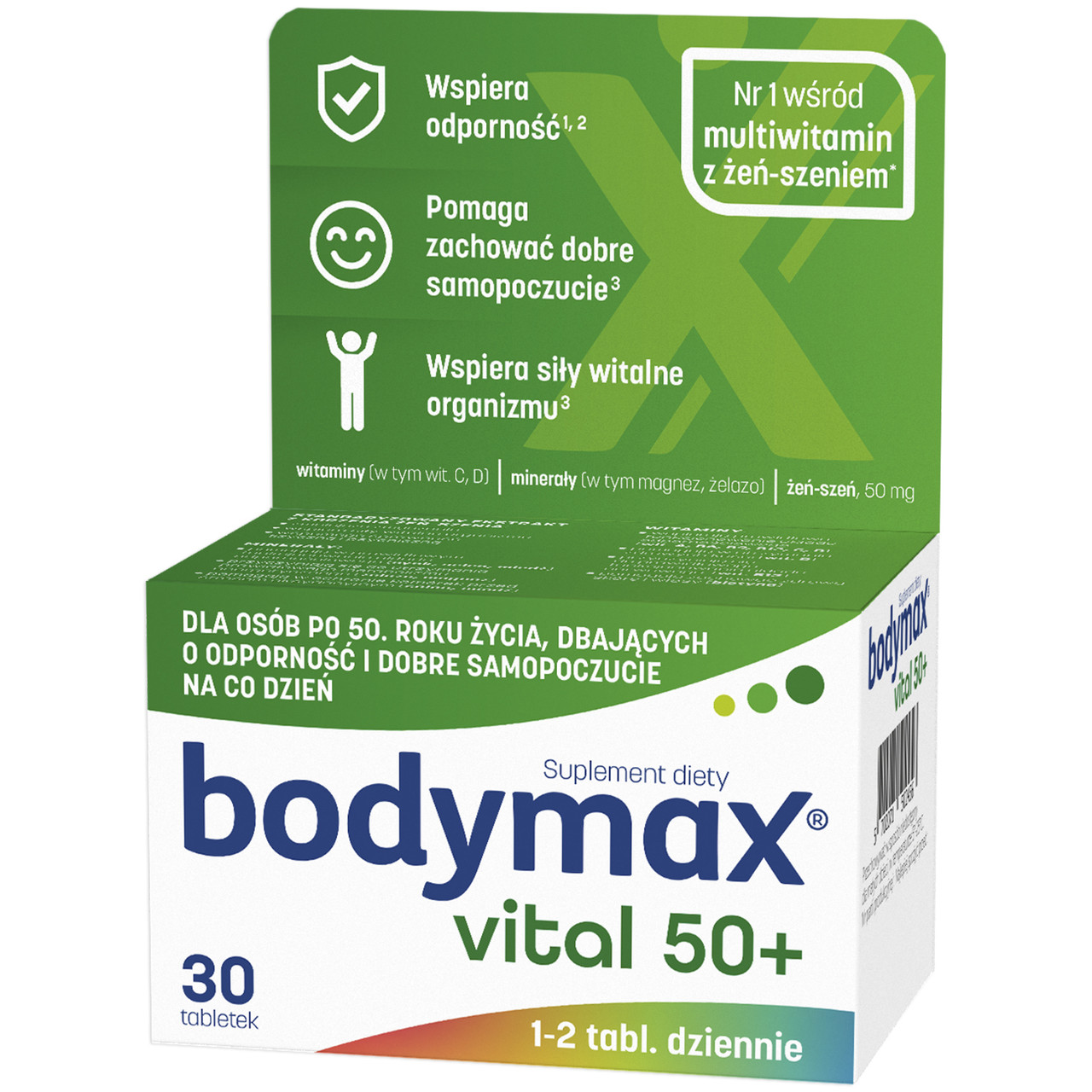 Bodymax Vital 50+ мультивітаміни, мінерали, екстракт женьшеню, 30 табл на 30 днів (Orkla, Данія). До 09/2025