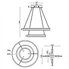 Підвісна світлодіодна люстра "кільця" 160 Вт з пультом і мобільним додатком колір каркасу чорний ESL-21529, фото 5