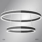 Підвісна світлодіодна люстра "кільця" 160 Вт з пультом і мобільним додатком колір каркасу чорний ESL-21529, фото 3