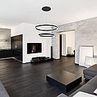 Підвісна світлодіодна люстра "кільця" 160 Вт з пультом і мобільним додатком колір каркасу чорний ESL-21529, фото 4