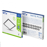 Світильник LED GTV MATIS PLUS, 24W, 120°, 4000K, IP20, врiзний, чорний (LD-MAW24W-NBP-10)