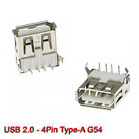 Разъем USB 2.0 для Ноутбука 4Pin Type-A (Female socket G54)