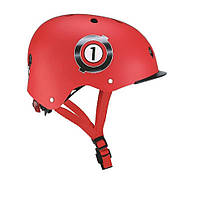 Шлем защитный детский GLOBBER 507-102 Гонки красный, с фонариком, 48-53 см, World-of-Toys