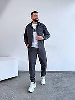 Мужской вельветовый костюм трендовый рубашка брюки цвет черный, серый, джинс Серый, L