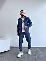 Мужской вельветовый костюм трендовый рубашка брюки цвет черный, серый, джинс Джинс, M