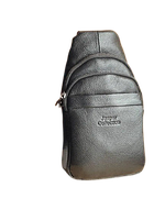 Мужская черная сумка-слинг Backpack for men AND JASPER Мужская сумка через плечо из эко-кожи