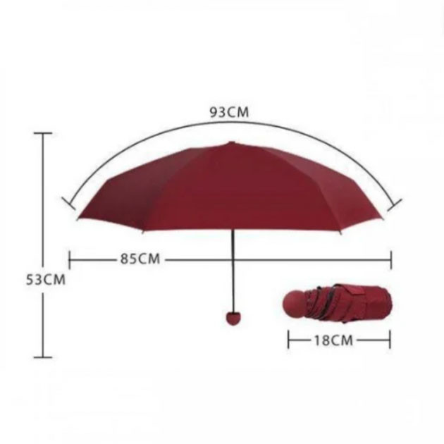 Capsule umbrella / Капсульный зонтик / Карманный зонтик / Зонт легкий. XV-502 Цвет: красный (WS) - фото 2 - id-p1805250425