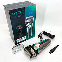 Электробритва портативная VGR V 333 шейвер для бритья бороды и усов с аккумулятором. TC-875 Цвет: серебряный