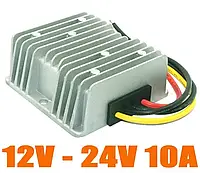 Підвищуючий перетворювач 12 В до 24 В 10A  водонепроникний ip68 (240w) 12v 24v ампер DC-DC корнвертор модуль напруги