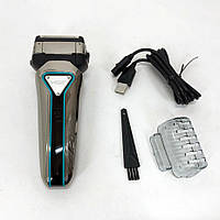 Электробритва портативная VGR V 333 шейвер для бритья бороды и усов с аккумулятором. TC-875 Цвет: серебряный