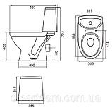 Унітаз-компакт Kolo Runa горизонт. випуск з сидінням дюропластів, фото 4