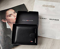 Стильний кожаный мужской кошелек Tommy Hilfiger black