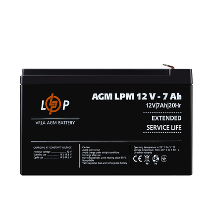 Акумулятор AGM LPM 12V - 7 Ah, фото 1