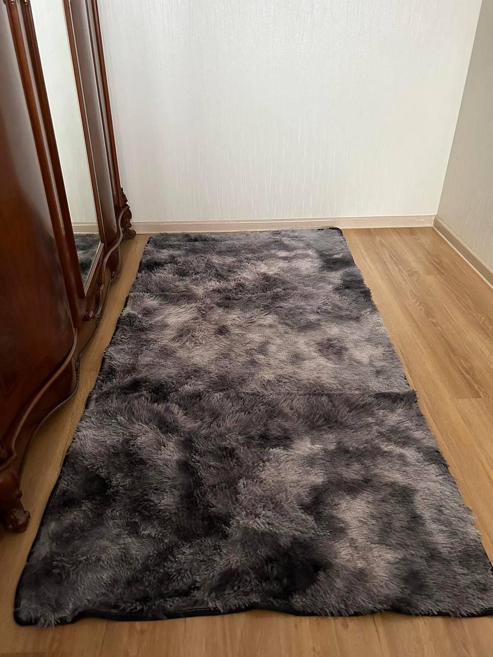Коврик травка для спальни и гостинной Ворсовый прикроватный коврик с длинным ворсом Ковер прикроватный Серый темный - фото 8 - id-p2127730713