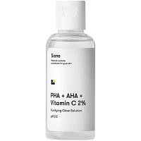 Тоник для лица Sane PHA + AHA + Vitamin C 2% Purifying Glow Solution 50 мл 4820266830588 n