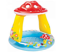 Дитячий надувний басейн Intex 57114 «Грибочок», 102 х 89 см, з навісом