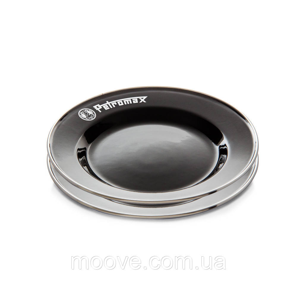 Petromax Набір тарілок емальованих Petromax Enamel Plates 22 см Чорний (2 шт)