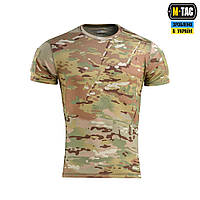 Военная полевая мужская футболка M-Tac мультикам с липучками под шевроны